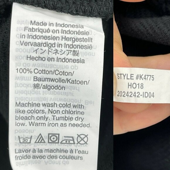 Madewell Texture and Thread Tie Front Long Sleeve Top Black V Neck - Picture 6 of 6